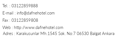 Dafne Hotel telefon numaralar, faks, e-mail, posta adresi ve iletiim bilgileri